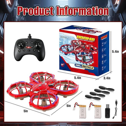 Spider Drones for Kids 8-12: Stunt Drone 5D Obstacle Avoidance RC Quadcopter 3D Flips Auto Hovering LED Lights Indoor Outdoor Remote Control Helicopter for Boys Girls Adults