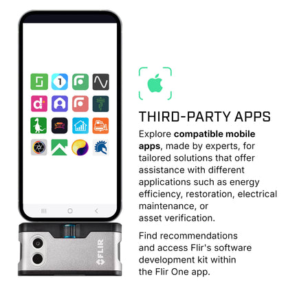 Flir One - Thermal Imaging Camera for iOS Smartphones (iPhone 15 and Newer w/USB-C), 240x180 Super Resolution (80x60 Native IR)