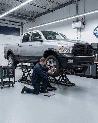 Garvee 5000 LBS Portable Car Lift, Heavy Duty Carbon Steel Truck Lift with 26.8" Max Lift Height, Adjustable Scissor Lift for Cars, SUVs & Light Trucks