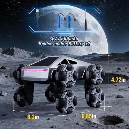 Remote Control Car 8 Wheels RC Stunt Car with LED Lights &amp Music 2.4GHz RC Drift Car for Boys Aged 6-14 Christmas Birthday Gift for Kids
