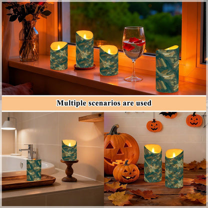 Gravopti Abstract Pattern 2 Pack Flameless LED Pillar Candles with Remote & Timer, Battery Operated, Flickering Wax Candle for Wedding, Romantic Home & Party Decor