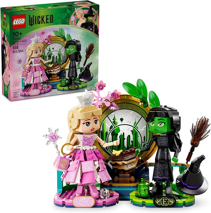 LEGO Wicked Elphaba &amp Glinda Figures Building Toys - Wicked Toys for Kids Girls &amp Boys Age 10+ - Buildable Wicked Dolls - Birthday Gift Idea - 75682