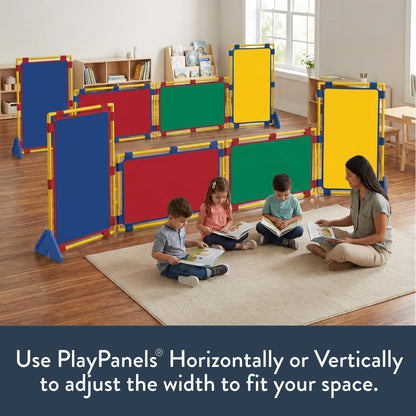 Children's Factory Rectangle PlayPanel Set - 8, Kids Room Divider Panel, Classroom Partition, Free-Standing Screen for Daycare or Preschool, Cantilever Feet Included, Rainbow