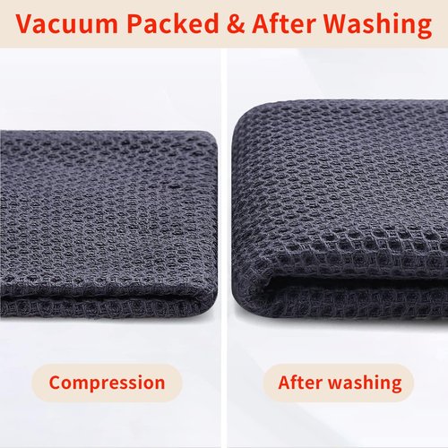 Homaxy 100% Cotton Waffle Weave Kitchen Dish Cloths, Ultra Soft Absorbent Quick Drying Dish Towels, 12 x 12 Inches, 24-Pack, Dark Grey