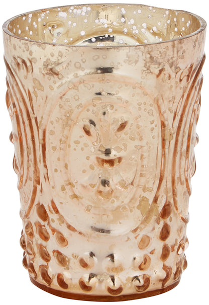 Insideretail 700455-24COP Mercury Glass Tea Light Holders (Set of 24), 9.5cm, Distressed Copper