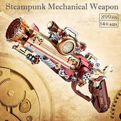 Finger Rock Ideas Steampunk Mechanical Gun Weapon Building Blocks Set for Adults Gun Building Kit with a Base for Display 899 PCS Classic Toy Weapon Model Collection Gifts for Teens 14+