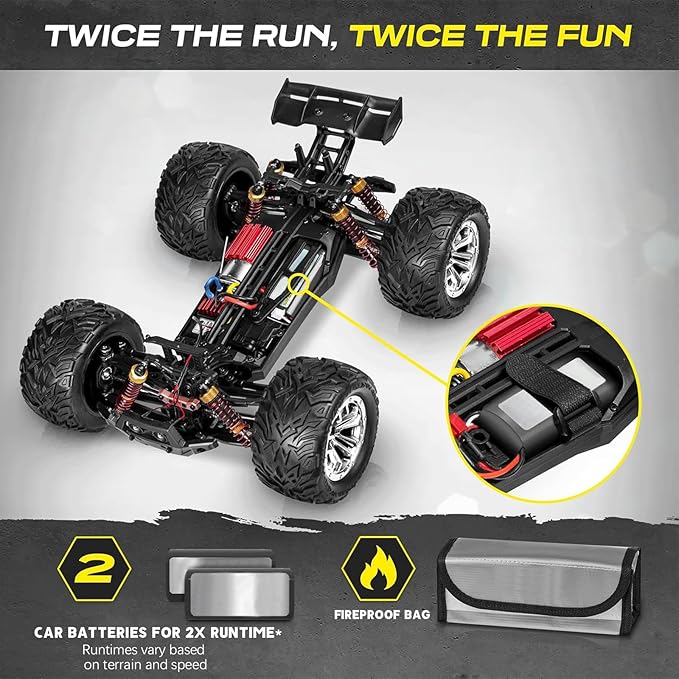 4x4 RC Cars for Adults 48kmh High-Speed - 1:12 Scale Large Waterproof Remote Control Truck Offroad Electric Monster Car 2 Batteries 30+ Min Play All Terrain
