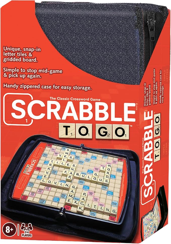 Scrabble to Go by Winning Moves Games USA a Travel Version of The World's Favorite Word Game for 2 to 4 Players Ages 8+ (1202)