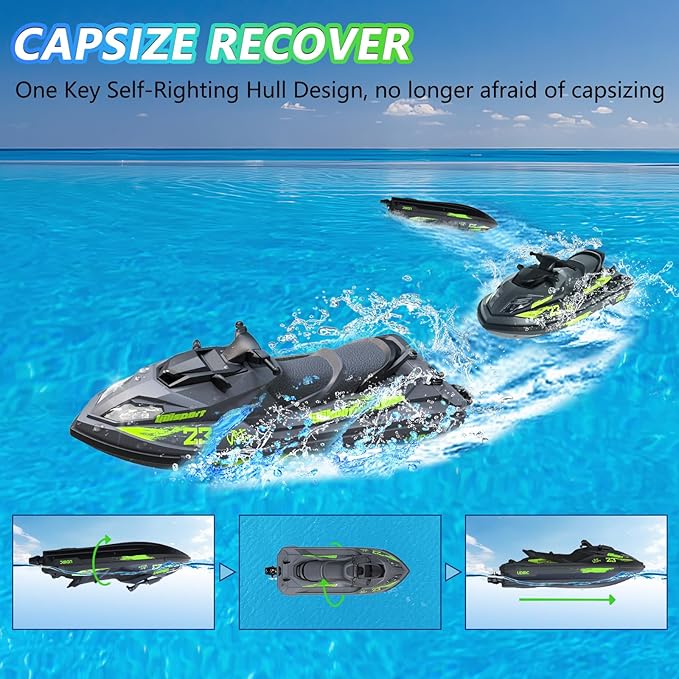 Cheerwing UDI023 RC Boat for Kids &amp Adults 20KM/H Vortex Jet Remote Control Boat for Pools and Lakes Gray