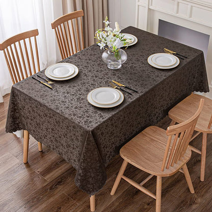 Smiry Rectangle Table Cloth, Waterproof Heavy Duty Vinyl Tablecloths, Wipeable Washable Table Cover for Kitchen and Dining Room (Coffee, 54" X 120")