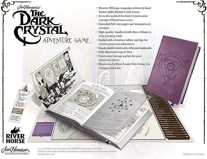 River Horse The Dark Crystal Adventure Game - RPG Hardcover Book 290+ Full Color Pages Role Playing Game