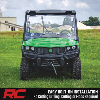 Rough Country 6,500 LB Winch Kit for John Deere Gator XUV 835E - Heavy Duty Mount, Pro Series UTV Winch with 50' Synthetic Rope, Bolt-On Upgrade