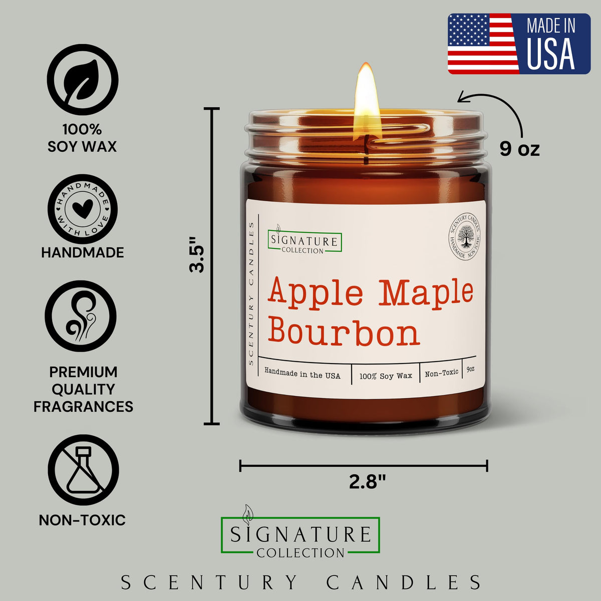 Citrus Sunshine Scented Candle, Many Scents to Choose from, All Natural Non-Toxic Soy Wax, Handmade in The USA (Citrus Sunshine)