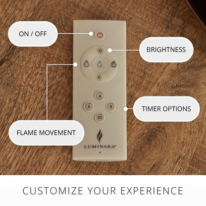 Luminara 10 Features Rechargeable Remote Control On/Off, Timer, Dimmer, Flicker Speed Flameless Candle (USB Type-C Cable Included)