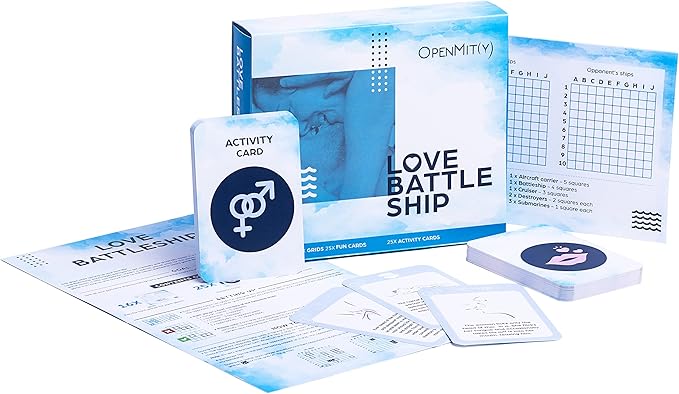 OpenMity Love Battleship – Fun &amp Playful Couple Game Date Night Box – Great Valentines Anniversary &amp Wedding Box for Couples