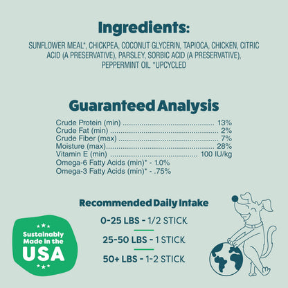 Shameless Pets Dental Treats for Dogs, A Cluck A Day - with Digestive Support for Teeth Cleaning & Fresh Breath - Dog Bones Dental Chews Free from Grain, Corn & Soy