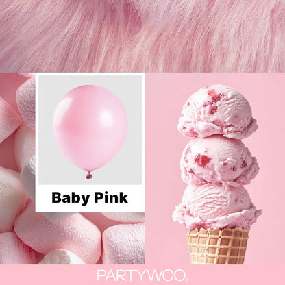 PartyWoo Baby Pink Balloons 100 pcs Different Sizes of 18 12 10 5 Inch Pastel Pale Light Pink Balloons Arch Kit Garland for Baby Shower Gender Reveal Birthday Princess Party Decorations Pink-Q05