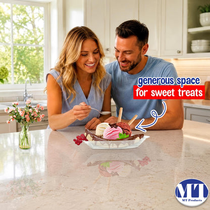 MT Products Clear Plastic Disposable Banana Split Boats 12 oz. - Ice Cream Sundae Bowls (Pack of 30) - Made in the USA
