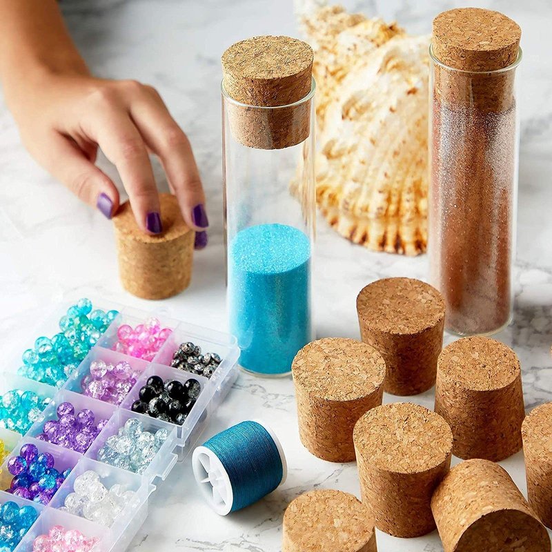 Juvale Cork Bottle Stoppers - 12-Pack, Size 22, Brown - Tapered Design for Easy Insert & Remove - Craft & DIY Projects