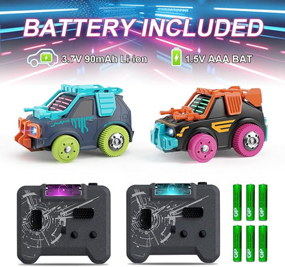 RC Cars 2 Pack Remote Control Combat Cars: 2.4G Rechargeable | 360° Interactive Shooting Battle | Family Parent-Child and Party Fun | Toy for 6+ Year Old Boys Girls