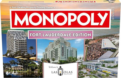 Monopoly Board Game - Fort Lauderdale FL Edition : 2-6 Players Family Board Games for Kids and Adults Board Games for Kids 8 and up for Kids and Adults Ideal for Game Night