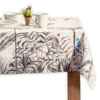Maison d' Hermine Table Cloth Rectangle Table 100% Cotton 54 x 72 Inches Fall Tablecloth Reusable Everyday Use for Thanksgiving Christmas Decorations Dining Farmhouse Party (Amazonia)