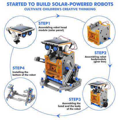 Bottleboom STEM 13-in-1 Education Solar Power Robots Toys for Boys Age 8-12, Educational Toy Science Kits for Kids Experiment Robotics Set Birthday Gifts for 8 9 10 11 12 Years Old