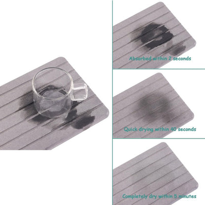NiuYichee 2 PCS Water Absorbent diatomite Coasters, 8.3" x 4" Water Absorbing Stone Tray for Sink, Stone Drying mat for Kitchen Counter, Stone soap Tray Used for Hand Soaps & toiletries & Plants