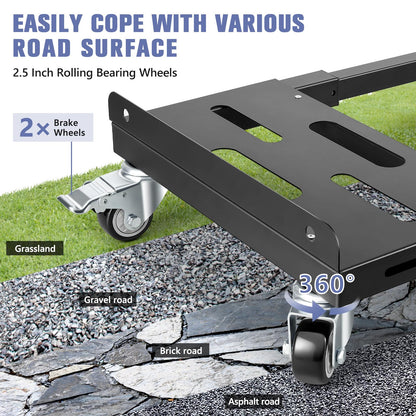 KEDSUM 2000LBS Heavy Duty Moving Dolly with 6 Swivel Wheels, Furniture Dolly with 100% Thicken Steel Frame, Expandable Appliance Dolly Cart Up to 43.6" Wide, All Terrain Used for Building Materials