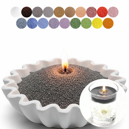 Aufien Candle Sand with Wicks, 21.4 Oz Pearled Candle, DIY Bead Powder Sand Wax Making kit Refillable Non Toxic for Handmade, Mother's Day Wedding and Halloween Christmas Decorations Dark Gray