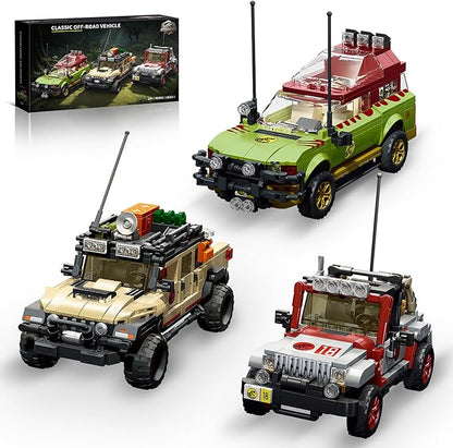 Dinosaur Classic Off-Road Vehicle Building Set 3-in-1 All-Terrain Car Trucks Collection Model Kit for Adults -1632PCS