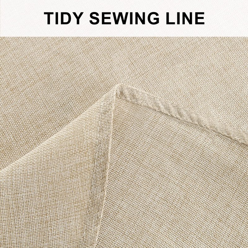 Hiasan Round Linen Tablecloth 60 Inch - Table Cloth Round Tablecloth Wrinkle and Stain Resistant Washable Polyester Fabric for Dining Room Kitchen Party, Beige