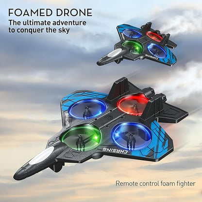 Foam Remote Control Airplanes RC Planes for Kids Adults RC Airplane Fighter Jet with Light 360° Flip Fighter Jet Toys Stunt Roll Airplane Toy Gifts for Boys Ages 8-16