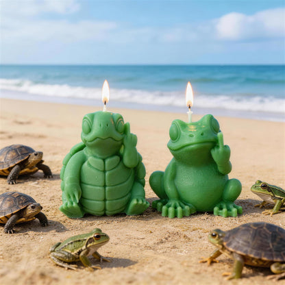 Frog Middle Finger Scented Candle,Turtle Hilarious Animal Soy Wax Candles for Pranks,Birthday Gags & Christmas Surprises,Smokeless Floral Home Decor