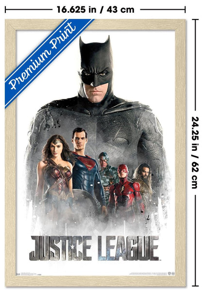 Trends International DC Comics Movie Justice League - Characters in Mist Wall Poster, 22.4L x 14.7W, Blonde Framed Version