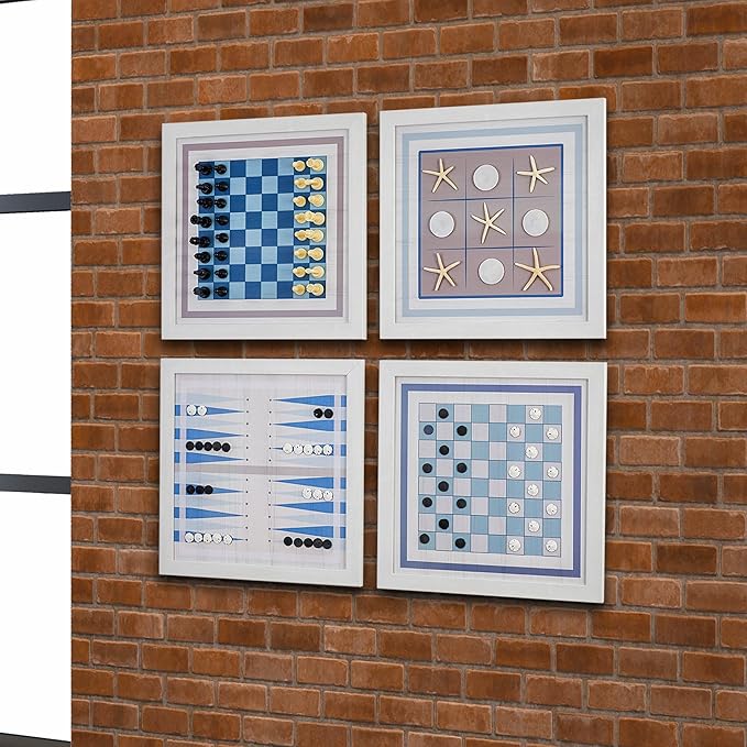 Magnetic Canvas Game Set. Chess/Checkers/Backgammon/TIC TAC Toe. Decrotive Game Sets use an mounting System That Gives Easy Access to Them. (Beach)