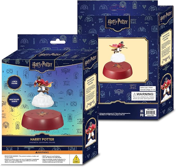 WARNER BROS Harry Potter Levitating Figurine Display - Magnetic Levitation Floating Harry Potter Collectible Display with LED Lights