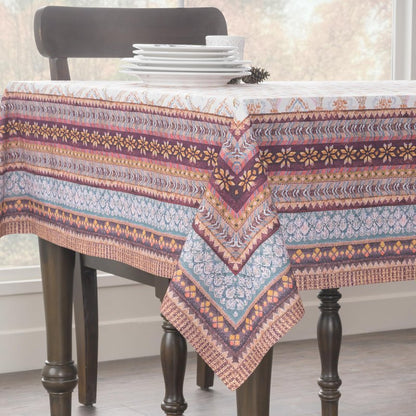 Maison d' Hermine Table Cloth Square Table 100% Cotton 54 x 54 Inches Fall Tablecloth Reusable Everyday Use for Thanksgiving Christmas Decorations Dining Farmhouse Party (Fair Isle)