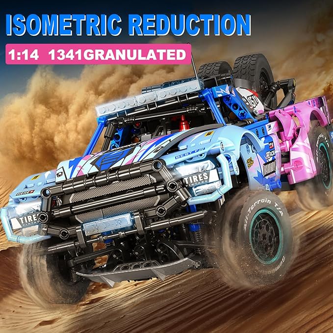 Baja 1000 Trophy Truck Building Blocks Kit1:12 Scale MOC Race Car Building ToysCollectible Car Modelfor 14+ Year BoysAdult(1341 Pieces)
