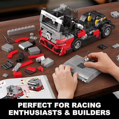 Mould King 24085 Technik Racing Truck Building Set – Classic Semi Truck Model Toy MOC 491PCS Static Display Kits for 8 Teens &amp Adult Collectors