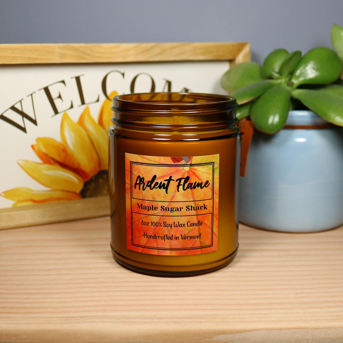 Ardent Flame Candles | Vermont Maple Sugar Shack | 100% Natural Soy Wax Candle for Home Decor | Highly Scented | Premium Fragrance | Handmade in Vermont, USA | 8 oz | Long Lasting | Great Gift