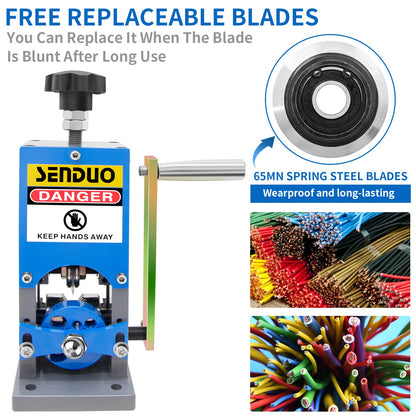 Upgraded Manual Wire Stripper Machine & Upgraded Replacement Blade，Cable Stripper Machine for Drill, Wire Stripper Tool With Hand Crank Portable,Wire Stripping Machine For Scrap Copper Recycling
