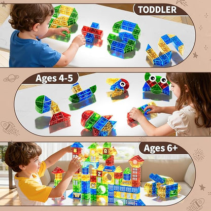 Magnet Toy for Toddlers 3-5 115 Pieces Magnet Building Toys for Kids 4-8 Preschool Educational Christmas Birthday Gifts Toys for Kids Ages 3-5 Year Old Boys and Girls
