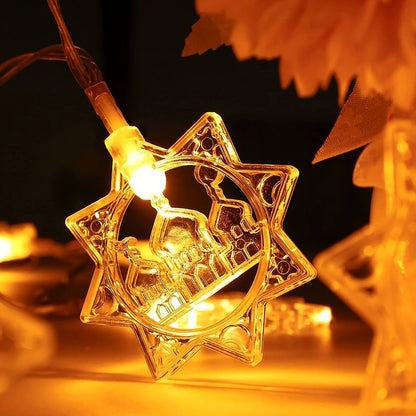 Ramadan Lights Star Moon String Lights 10Ft 20 LED Fairy Lights Battery Operated with 2 Modes Indoor Twinkle Ramadan Kareem and Eid Mubarak Decorations for Home Bedroom Eid al-Fitr Party
