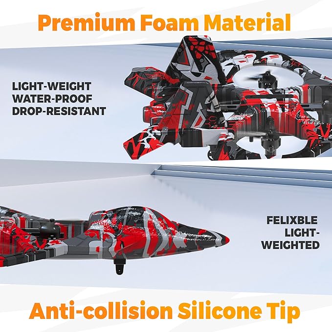 BEZGAR HQ057X RC Fighter Airplane丨Mini Drone Remote Control Jet Plane Stunt Drone for Adults &amp Kids Toy with Light Gift for Kids Beginner Red