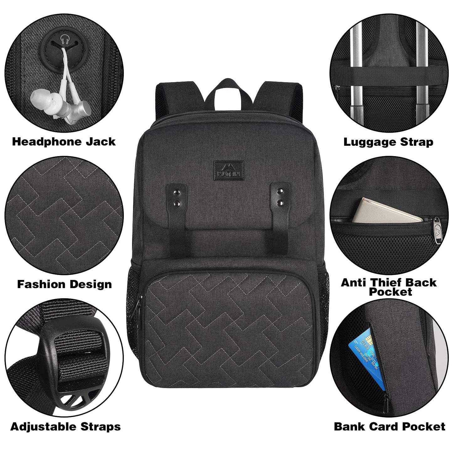 MATEIN Lunch Backpack with Cooler Compartment, 15.6 Inch Insulated Lunchbox Backpacks with USB Port for Men Work, Water Resistant Lunch Bag Travel Laptop Dackpack for College Business, Gifts for Women