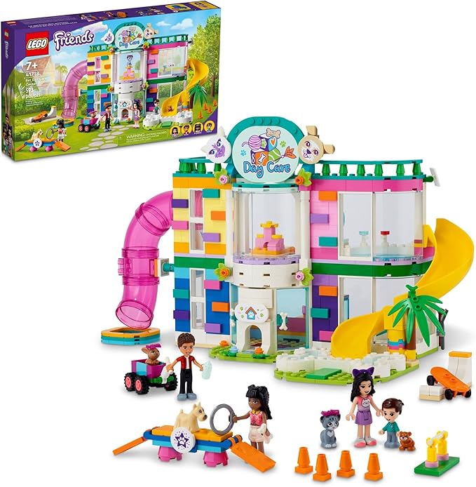 LEGO Friends Pet Day-Care Center 41718 Animal Set Heartlake City Toy Birthday Gifts for Kids Girls and Boys 7 Plus Years Old with Doggy Figure &amp 3 Mini Dolls