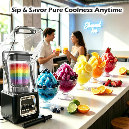 CRANDDI Commercial Blender, 2200W Countertop Blenders with Removable Shield, Quiet Smoothie Blender for Shakes and Ice Crushing, 52oz, 38000 RPM Professional Blenders for Kitchen, K80 (Black)