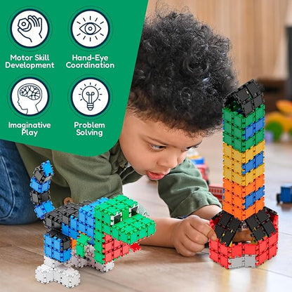 Beblox Building Blocks for Kids - 250-Piece Connecting Tiles Set - Interlocking Building Blocks for Kids STEM Toys Kit Fun &amp Educational Gifts for Boys &amp Girls Preschool Learning Activities