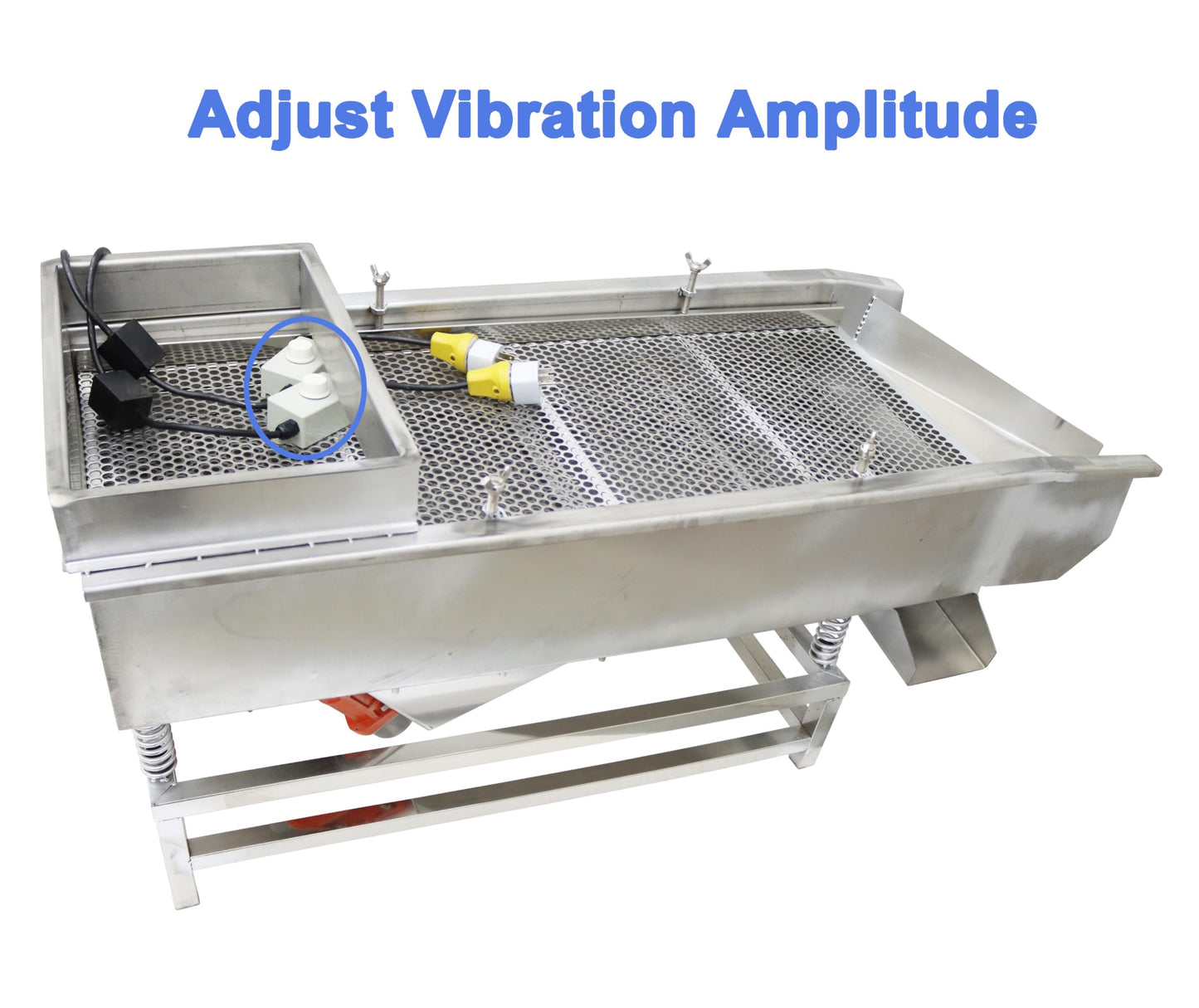 TECHTONGDA Straight Vibrating Sieve Screen Shaker Electric Linear Sifter Machine Stainless Steel Two Layers Two Motors 8mm 6mm Screen Size 15.7×37.4inch 110V